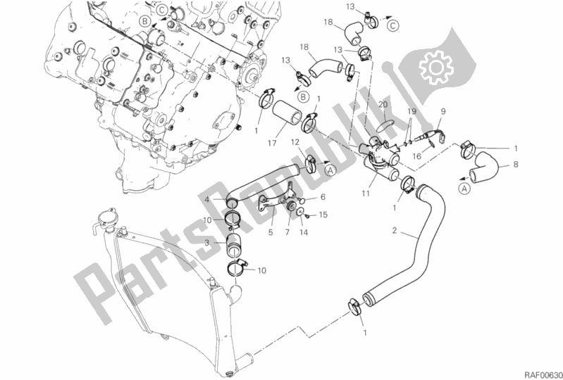Todas las partes para Circuito De Enfriamiento de Ducati Superbike Panigale V4 Specale Thailand 1100 2019
